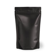 Sáčky Doypack, 250g, Kraft/HB-PET/PE, černé S VENTILEM, 100 ks / bal