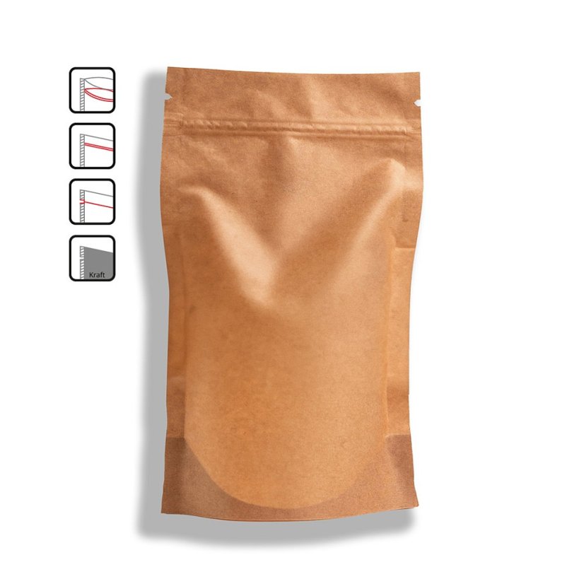 Sáčky Doypack, 100ml, Kraft/PET/PE, 100 ks / bal