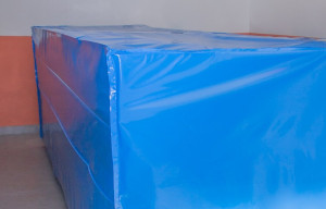 Krycí igelitový 3D pytel MODRÝ - 670 x 125 x 115 cm