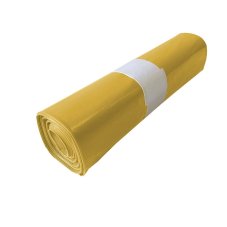 Igelitové vrecia LDPE 120L SILNÉ 80my ŽLTÉ - rolka 15 ks