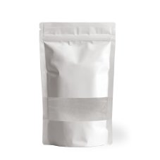 Sáčky Doypack, 500ml, KRAFT/PET/CPP BÍLÉ s okénkem, ZAOBLENÉ ROHY, 100 ks / bal