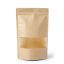 Vrecká Doypack, 3000 ml, KRAFT/PET/PE s okienkom, ZAOBLENÉ ROHY, 100 ks / bal