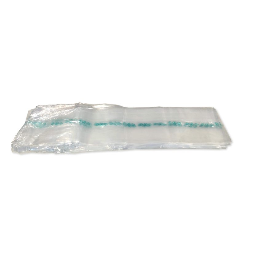 LDPE vrecko s bočnými skladmi 230+180 × 990 mm, 30 my (balenie 100 ks)
