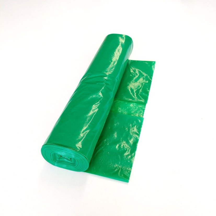 Igelitové pytle LDPE 120L ZELENÉ / 40my - role 25 ks