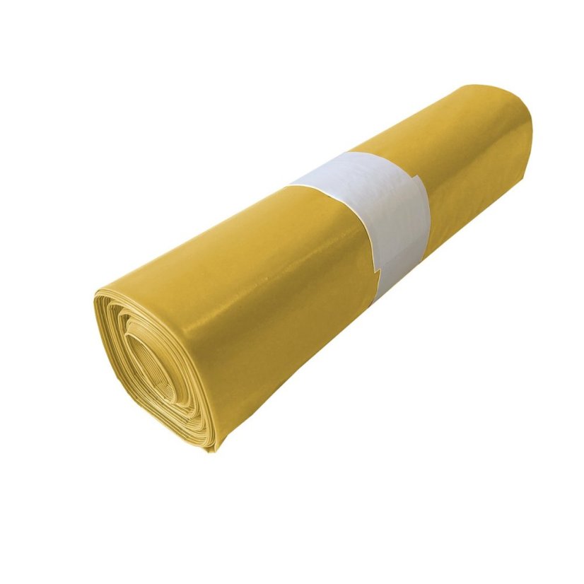 Igelitové pytle LDPE 120L SILNÉ ŽLUTÉ / 80my - role 15 ks