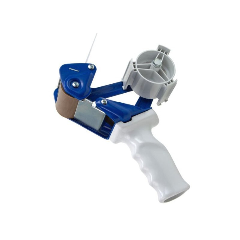 Ruční odvíječ na lepicí pásky kovový - pro pásky do 75mm - modrý s bílou rukojetí