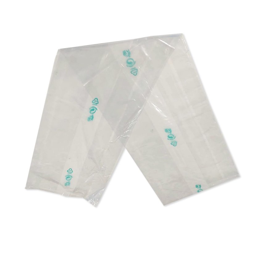 LDPE vrecko s bočnými skladmi 230+180 × 990 mm, 30 my (balenie 100 ks)