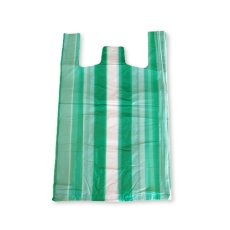 Mikrotenová taška trhacia ZELENO-BIELA - 10 kg - 28 x 50 cm - blok 100 ks