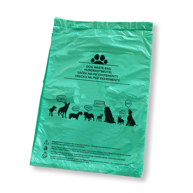Vrecká na psie exkrementy zelené 20 x 28 cm - blok 50 ks