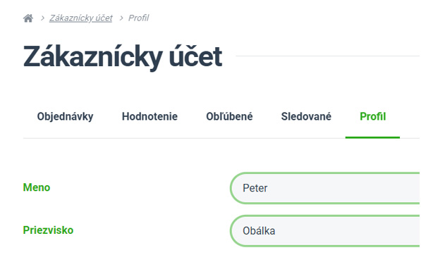 Zákaznícky účet